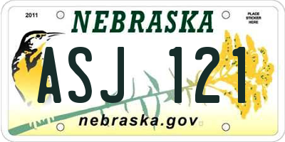 NE license plate ASJ121