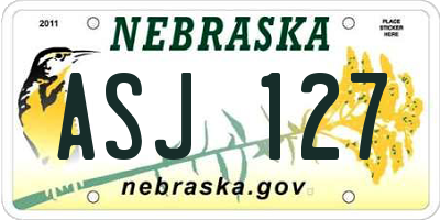 NE license plate ASJ127