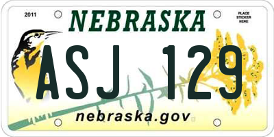 NE license plate ASJ129
