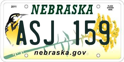 NE license plate ASJ159