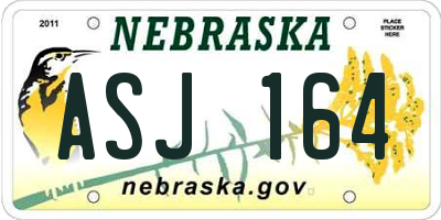 NE license plate ASJ164