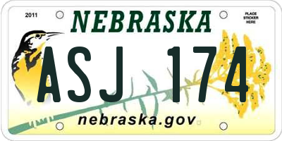 NE license plate ASJ174