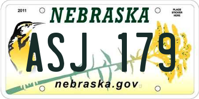 NE license plate ASJ179