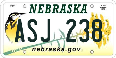 NE license plate ASJ238