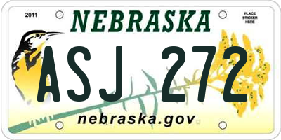 NE license plate ASJ272