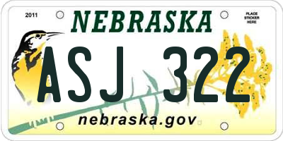 NE license plate ASJ322