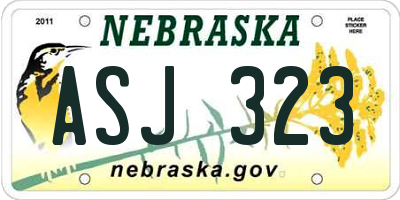NE license plate ASJ323
