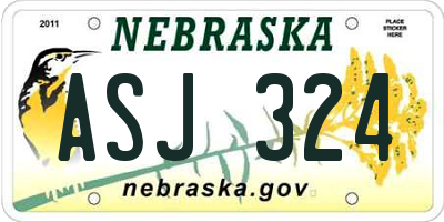 NE license plate ASJ324