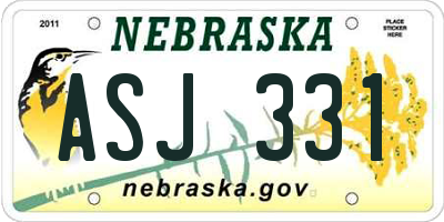 NE license plate ASJ331