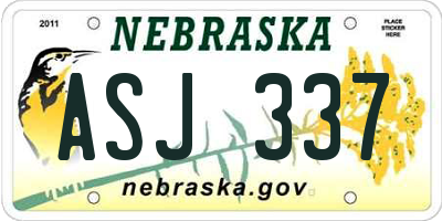 NE license plate ASJ337