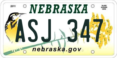NE license plate ASJ347