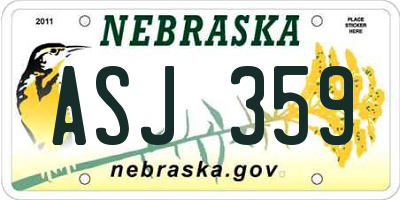 NE license plate ASJ359