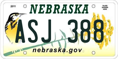 NE license plate ASJ388