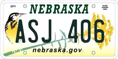NE license plate ASJ406