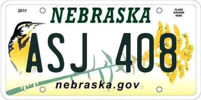 NE license plate ASJ408
