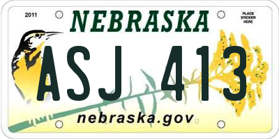 NE license plate ASJ413
