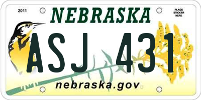NE license plate ASJ431
