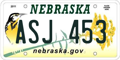 NE license plate ASJ453