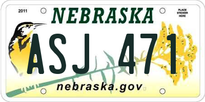 NE license plate ASJ471