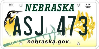 NE license plate ASJ473