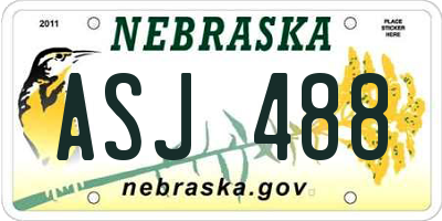 NE license plate ASJ488