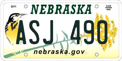 NE license plate ASJ490