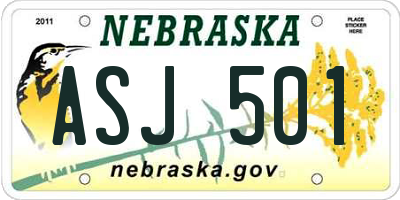 NE license plate ASJ501