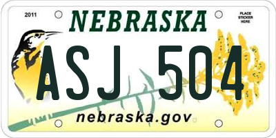 NE license plate ASJ504
