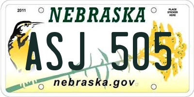 NE license plate ASJ505