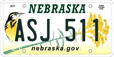 NE license plate ASJ511