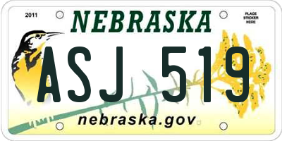 NE license plate ASJ519