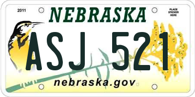 NE license plate ASJ521