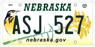 NE license plate ASJ527