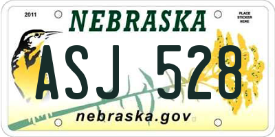 NE license plate ASJ528
