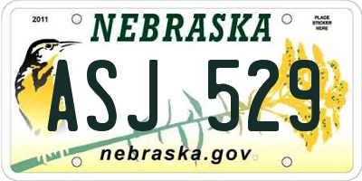 NE license plate ASJ529