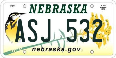 NE license plate ASJ532