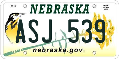 NE license plate ASJ539