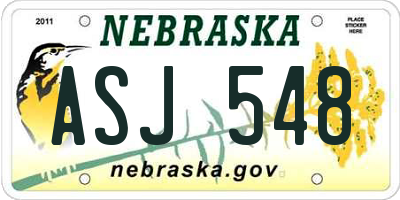 NE license plate ASJ548