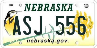 NE license plate ASJ556
