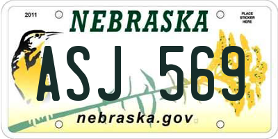 NE license plate ASJ569