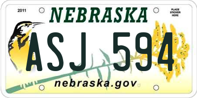 NE license plate ASJ594