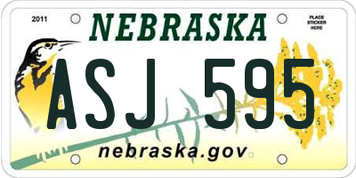 NE license plate ASJ595