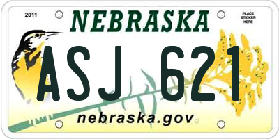 NE license plate ASJ621