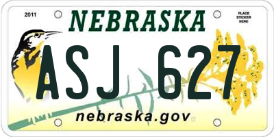 NE license plate ASJ627