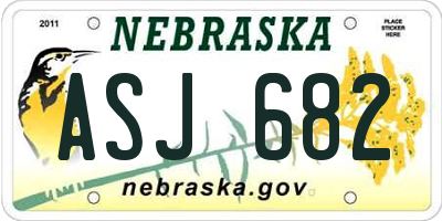 NE license plate ASJ682