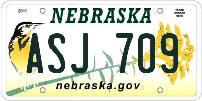 NE license plate ASJ709