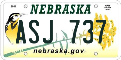 NE license plate ASJ737