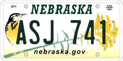 NE license plate ASJ741