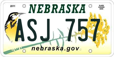 NE license plate ASJ757