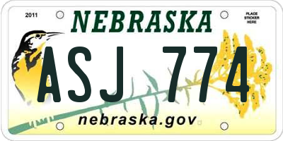 NE license plate ASJ774